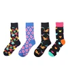 Fashion C Men Crew funny art Socks Happy Sox Style Cactus Pineapple Hot dog Pattern Hip Hop Designer Novelty Socks
