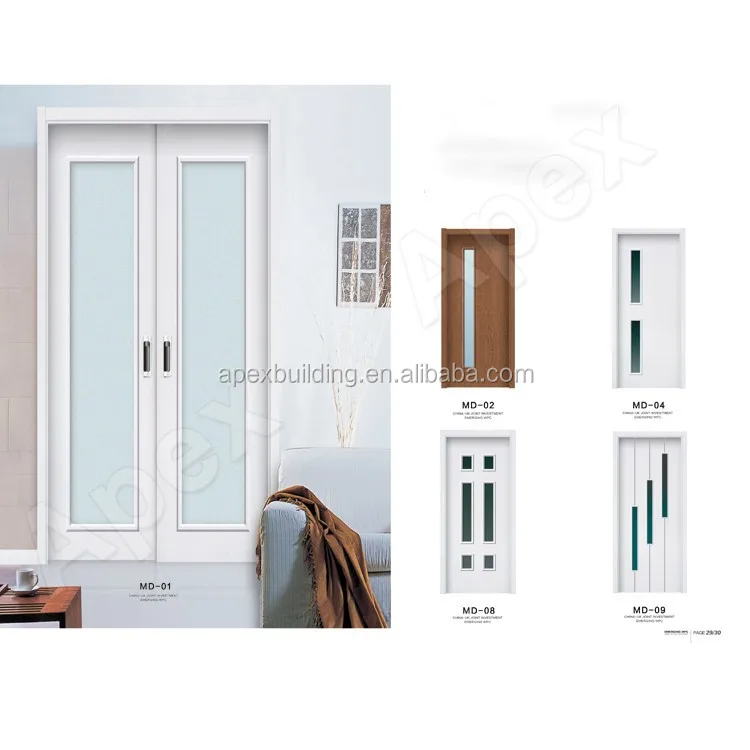 Plastic access door WPC door wood plastic composite door waterproof & moisture proof, bathroom door / kitchen door / room door