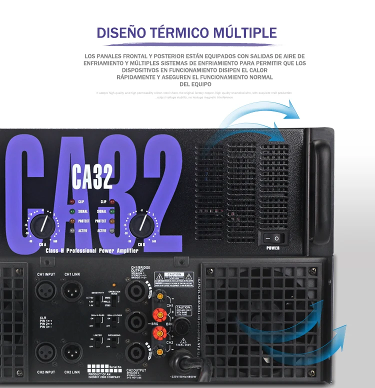 Laikesi Amplificador de Audio Potencia profesional