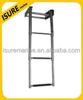 3 Steps Under Platform Boat Boarding Stainless Telescoping Ladder US FREE SHIP