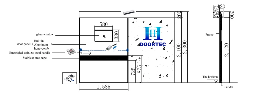 Manufacture Automatic Hermetic Sliding Door for Hospital