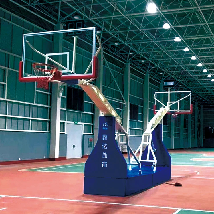 Electrohydraulic Fiba Standard Steel Movable Basketball Stand With