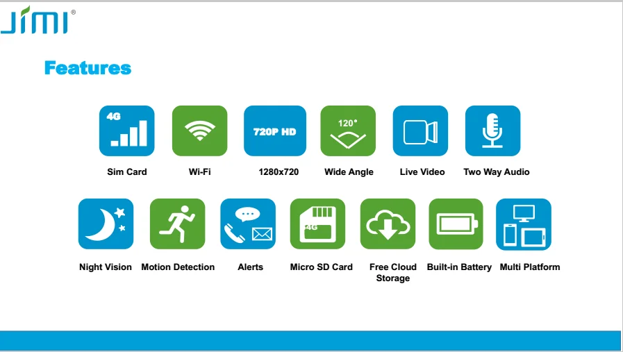 1MP Live Streaming Wireless 4G Sim Card CCTV Security Camera