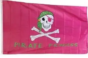 3x5 Jolly Roger Pink Pirate Princess Flag 3'x5' House Banner