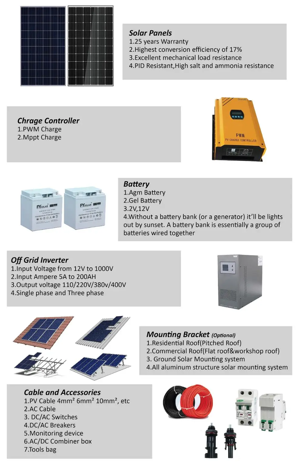 High efficiency 10kw 5kw 3kw solar power system for residential solar energy also called home solar system complete