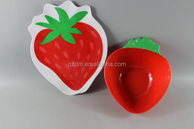 Strawberry Shape Melamine plate and bowl set