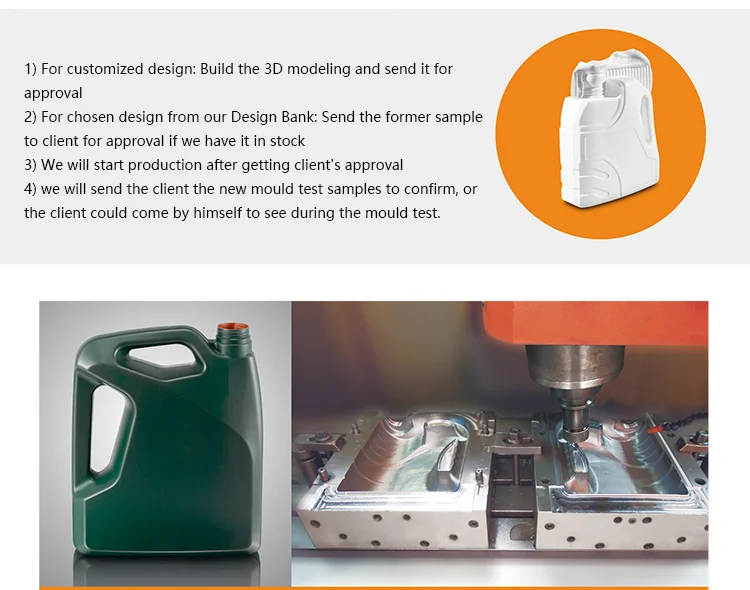 4 cavity plastic blowing mould for HPDE 2.2L bean paste round bottle