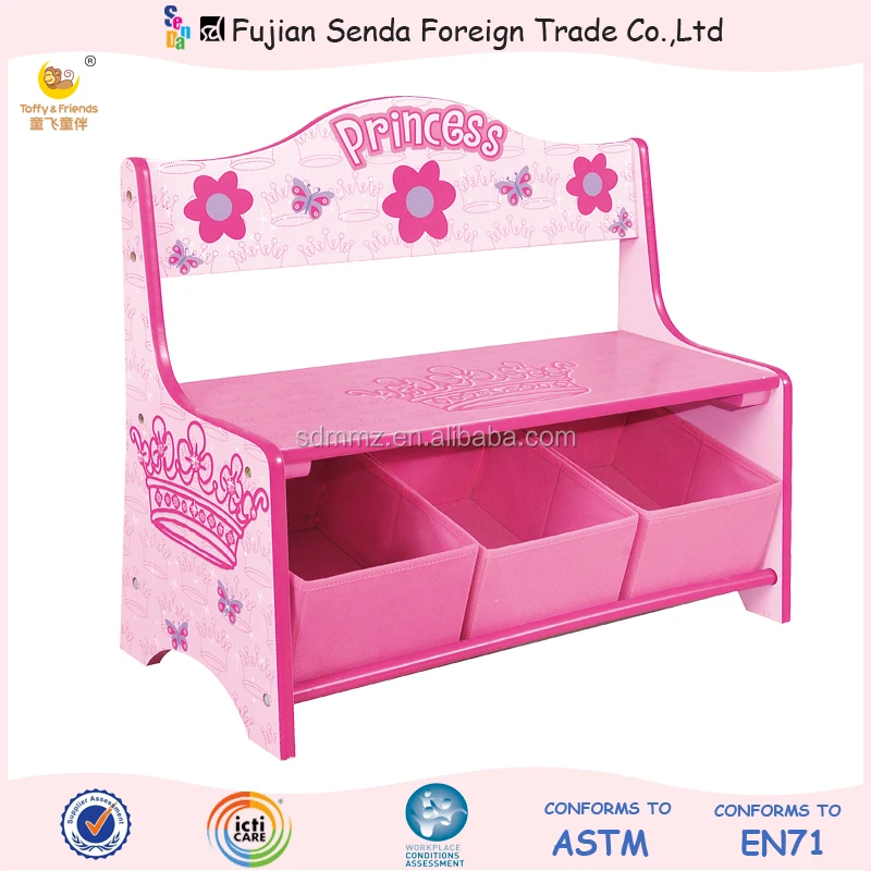 princess wooden toy box