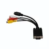 VGA Male to S-Video 3 RCA Jack Female Composite AV TV Out Adapter Converter Connector Video Cable for Laptop PC HDTV