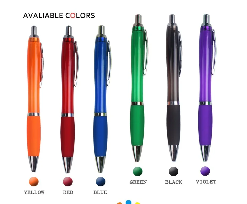 Hot sell new products promotional pen plastic ball point pen with custom logo printed