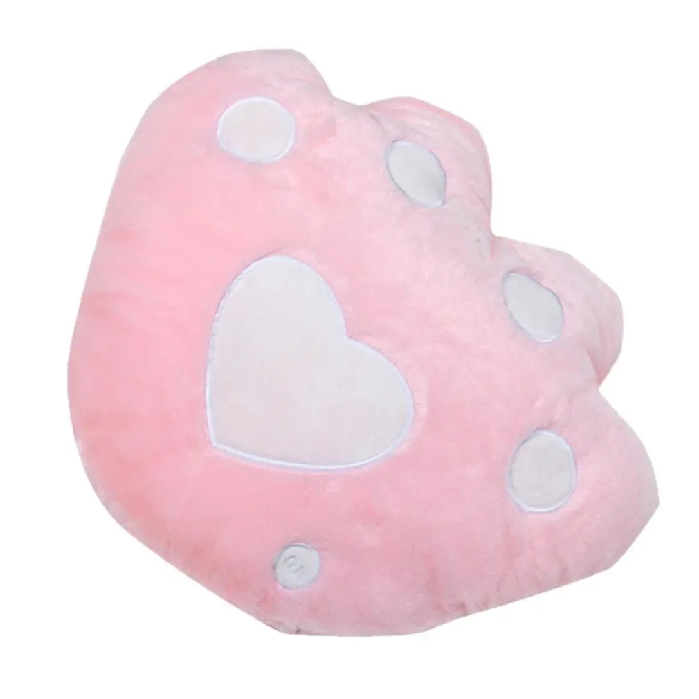 Ikevan Creative Glowing LED Pillow Night Light Twinkle Footprint Type Shape Plush Pillow Toys Soft Cushion for Kids Christmas Gift , 38cmX38cm (Pink)