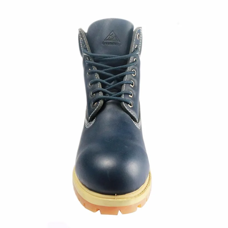 High Ankle Genuine Leather Pu Rubber Sole Steel Toe Men Work Boots