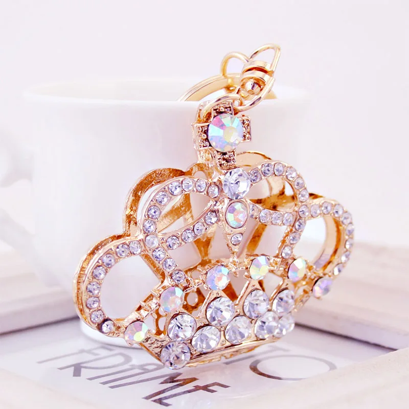 Fancy Queen Crown Shaped Rhinestone Keychain - Buy Handbags Accessories