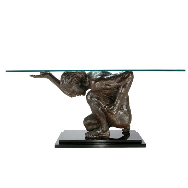 Modern Coffee Table Brass Man Bronze Sculpture Coffee Table - Buy Man