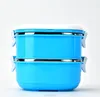 2 Layers Portable Stainless Steel Square Lunch Box Thermal