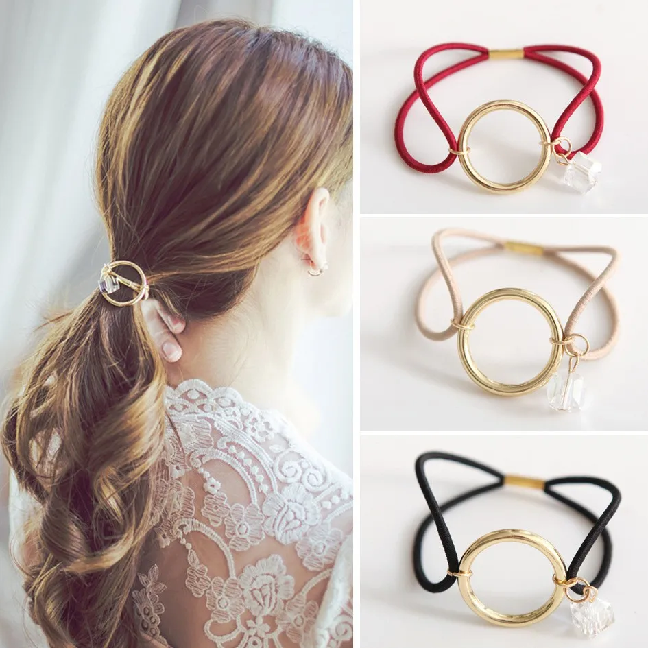 Women S Korean Style Metal Circle Head Chain Headband Head Piece