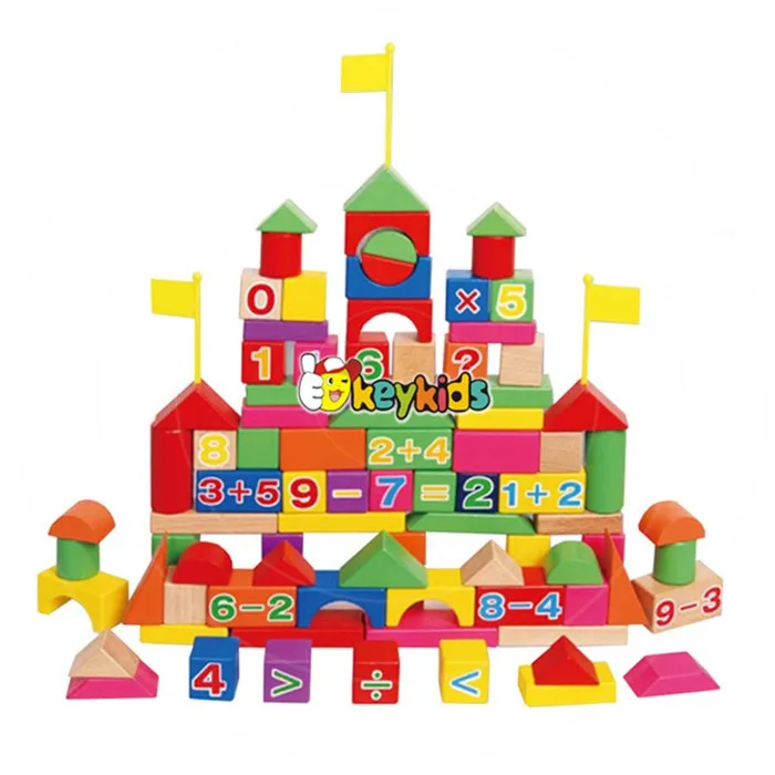 Wholesale Fancy Colours Wooden Building Blocks Toy,Cheap Kids Wooden