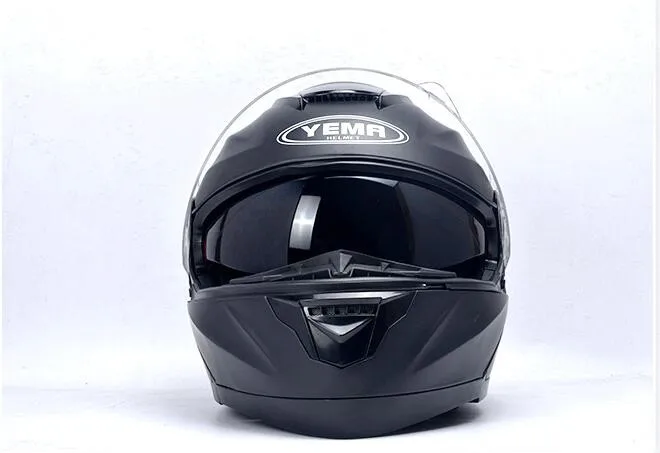 Matt Black YEMA YM-926 Full Face Racing Motorcycle Helmet with Sun Visor for Adult Men Women Motorbike Crash Modular Helmet ECE Approved XL 