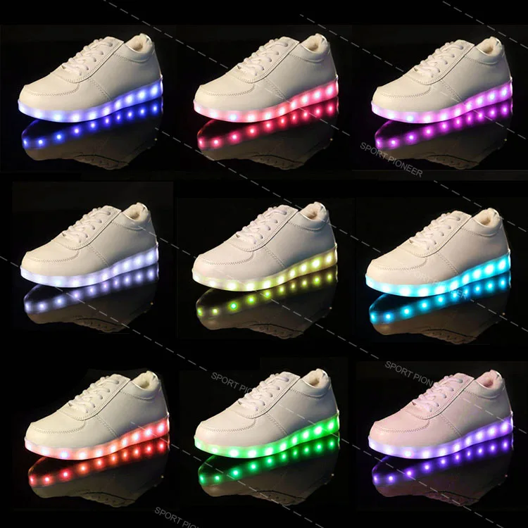 runing led sports shoes Sneaker Casual Lace Up Luminous Unisex Mens Womens