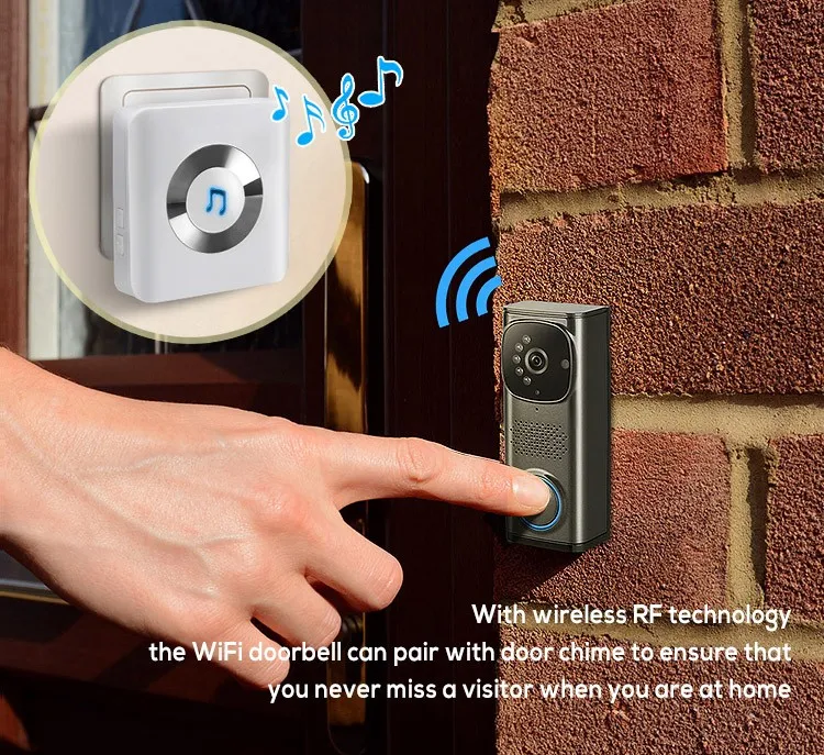 2018 Wifi Visual Doorbell,720p Hd Wifi Doorbell Battery
