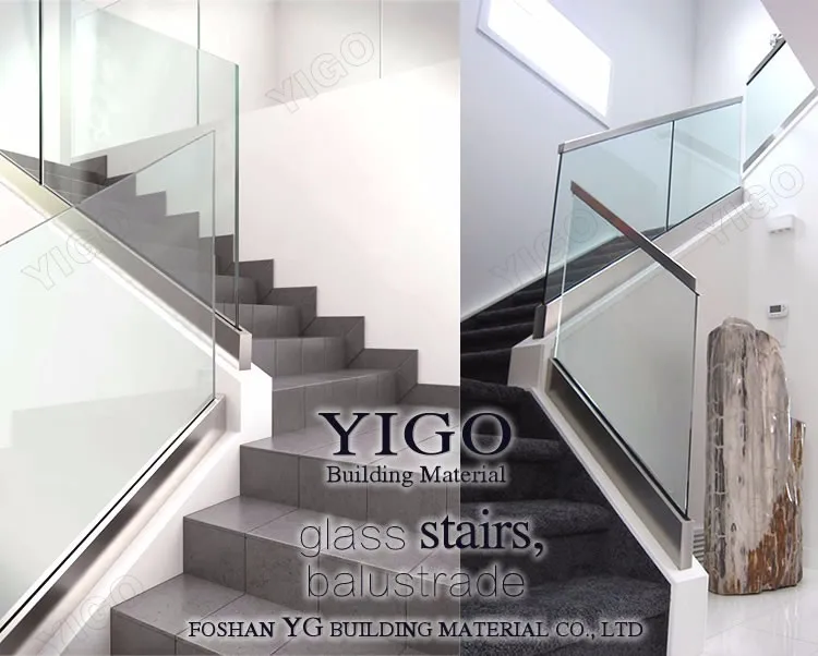 Balustrade de balcon design au verre à motifs "perles" en verre acier inoxydable V2A