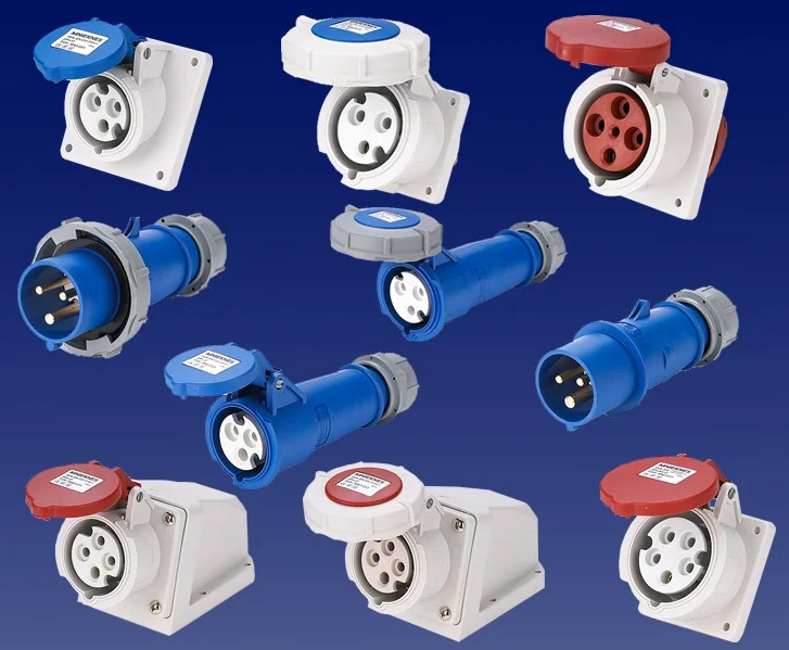 工业插头 32a 5p ip44 400v 连接器颜色红色连接器安装电缆安装电流