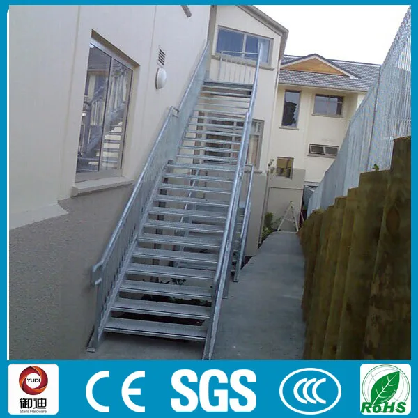 Outdoor Prefabricated Fire Escape Hot Dipped Galvanized Steel Stairs