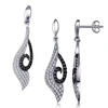 High quality two-tone zircon monster eye 925 sterling silver jewelry set