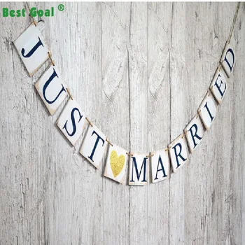 Custom Just Married Rustic Wedding Decoration Wooden Banner Signs