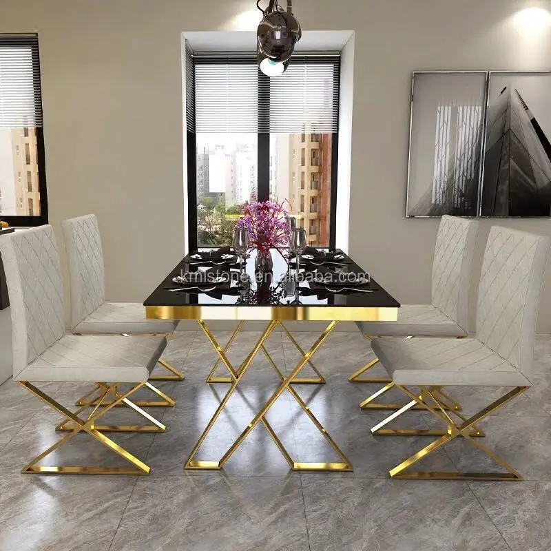 Upholstered stainless steel legs dining chair