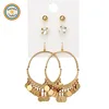 JHYM195 RDT European and American Fashion Jewelry Geometry Circle Tassel Diamond/Circle Stud Hoop Drop Earrings Sets 3pcs Pack