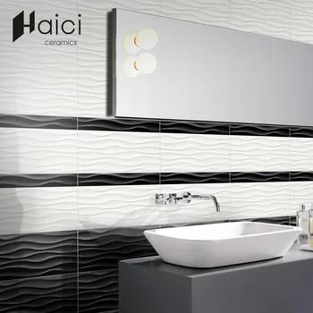 300x600 White Wavy Wall Ceramic Tile For Bathroom - Buy High Quality