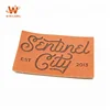 High Quality Custom Branded Name Logo Sew on Heat Debossed Genuine Leather Labels for Jeans Patches