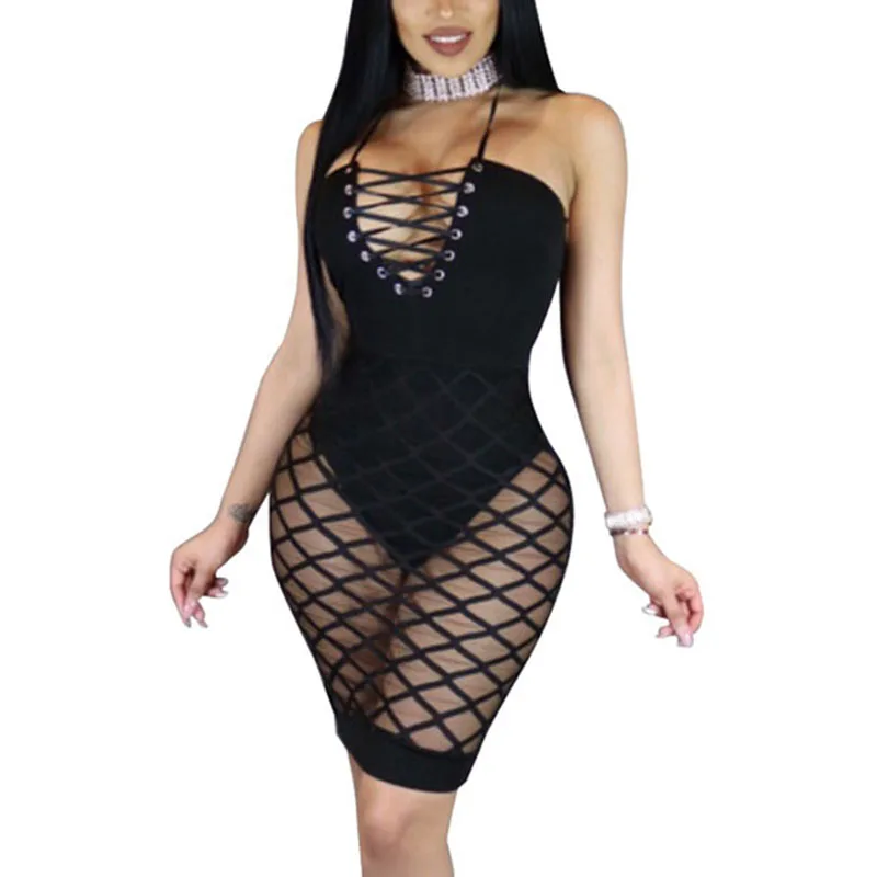 Qmilch Sexy V Neck Spaghetti Strap Sheath Knee Length Dress Decoration.jpg