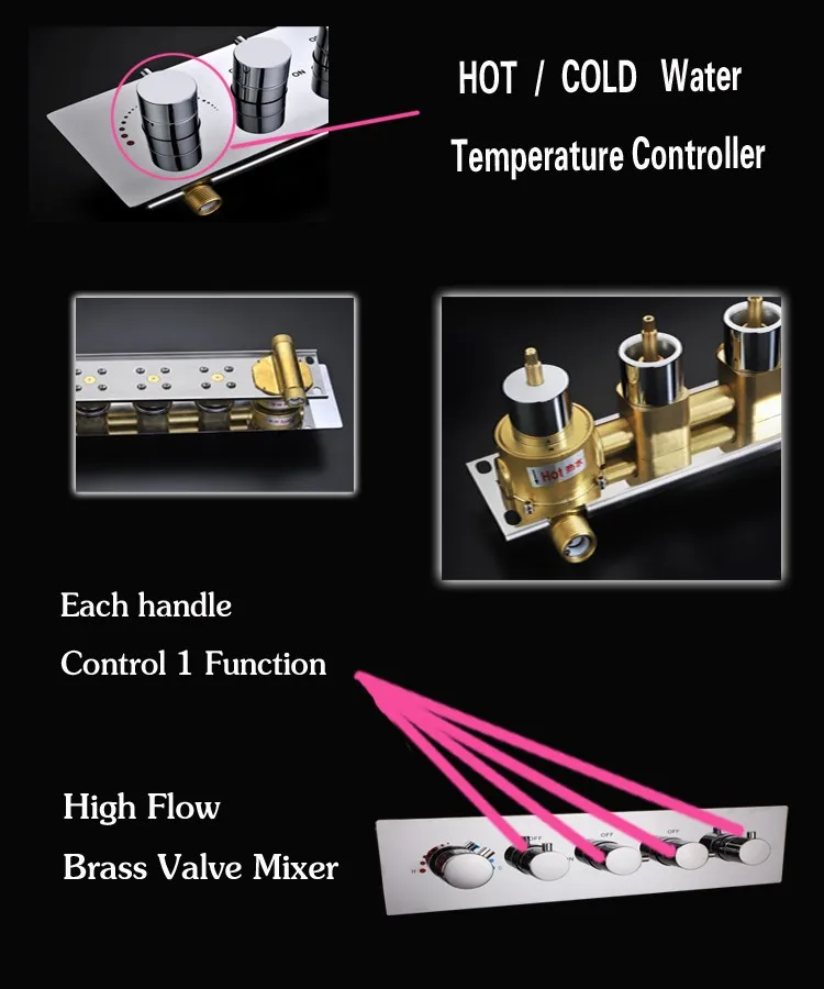 4 Function Shower Diverter Valve For Conceal Shower Large Water Flow