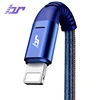 Free shipping strong denim fast charging data line car changer colour usb cable for iPhone X 8 7 Plus 6s Plus iPad