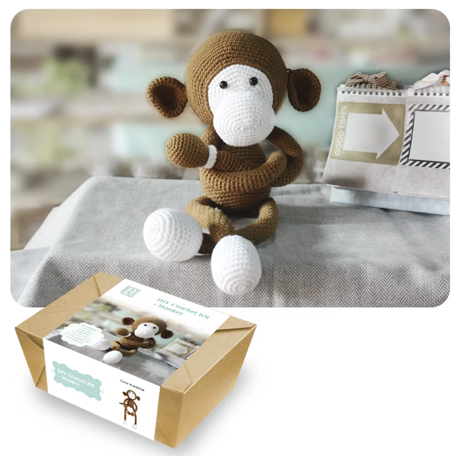 Cute Animal Monkey Diy Knitting Kit Diy Crochet Kit Buy Diy Crochet