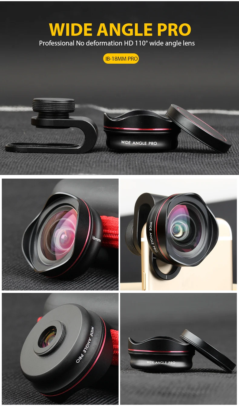 Mobile phone accessories 2018 Best popular phone lens for all phone 18 MM PRO wide angle lens