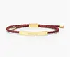 Modern Woven Friendship Bracelets Stainless Steel Gold Plated Bar Engraving Believe Adjustable Braided Rope Bracelet For Girls