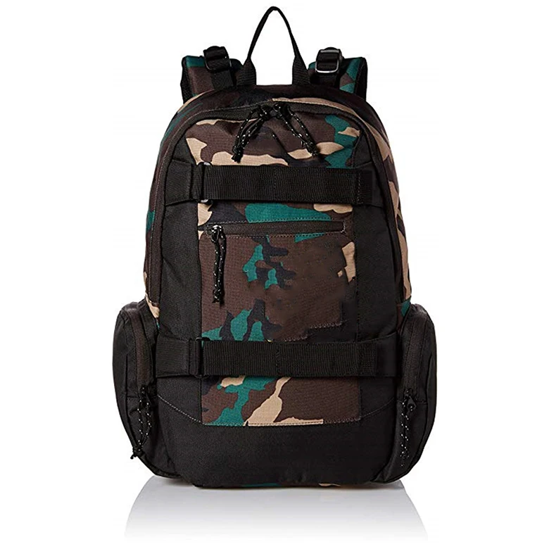 Reinforced design outdoor travel laptop customized skateboard camouflage backpack