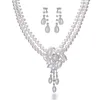 vogue style cheap necklace and earrings sets ,pearl bridal jewelry sets,heavy indian bridal jewelry sets