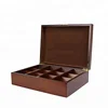luxury dark brown lacquer finish black walnut wooden tea box