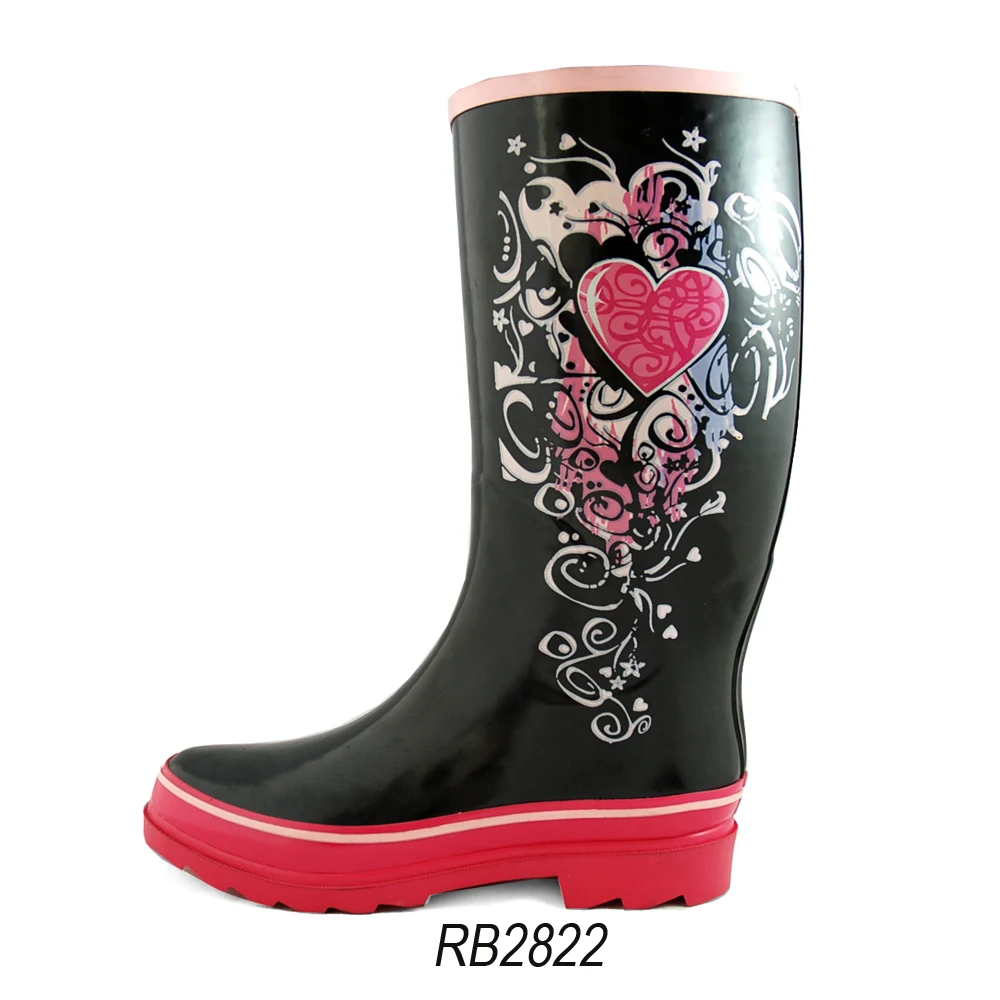 womens printed rain boots