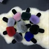 Factory wholesale fluffy and soft real fox fur slippers for women