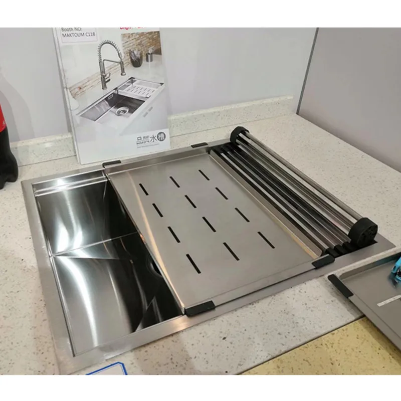 Undermount Handmade Single Bowl Stainless Steel Kitchen Sink Overflow