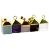 Natural druzy cube pendant stone cube shape pendant jewelry components