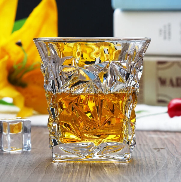 Novelty designed whisky glass/thick bottom whisky glass/heavy base whiskey glass