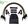 ZHENSHENG 11 Pieces Adjustable Latex Exercise Bands Resistance With WaistBelt