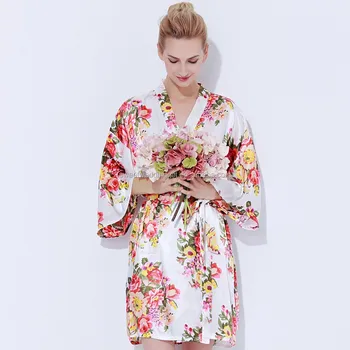 floral silk robes for bridesmaids