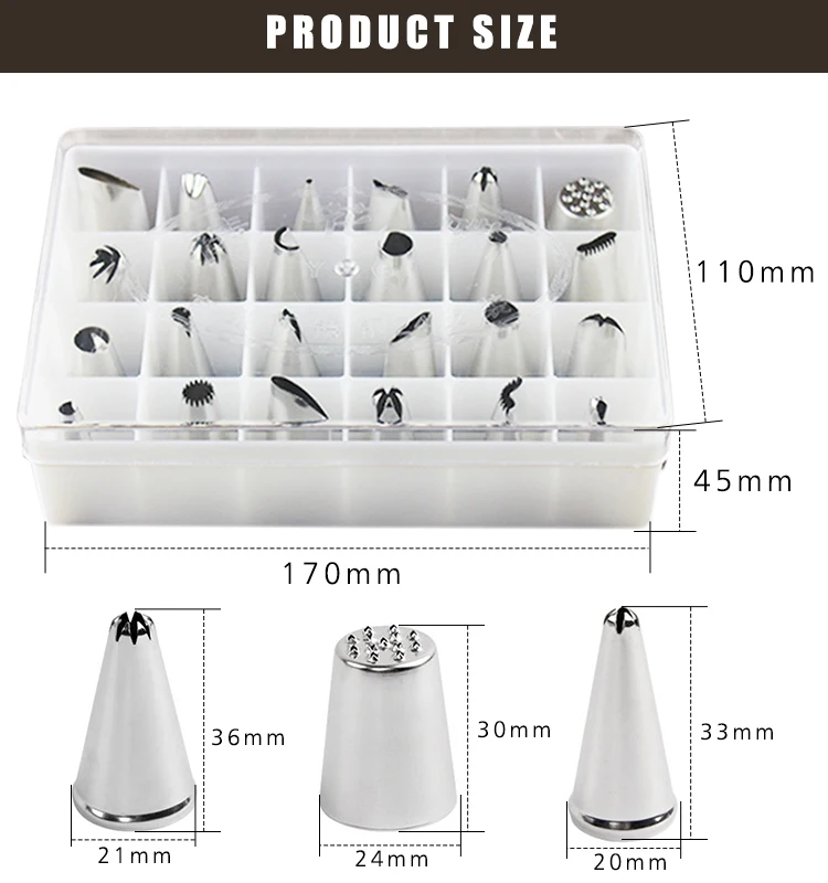 Ball Tips Stainless Steel Sphere Icing Piping Nozzles Tips For Cake